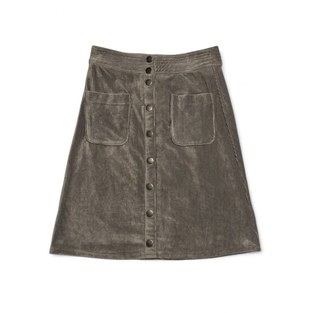 Agnes & Dora Women's Small Gray Velvet Button-Up Mini Skirt Soft Stretchy Chic